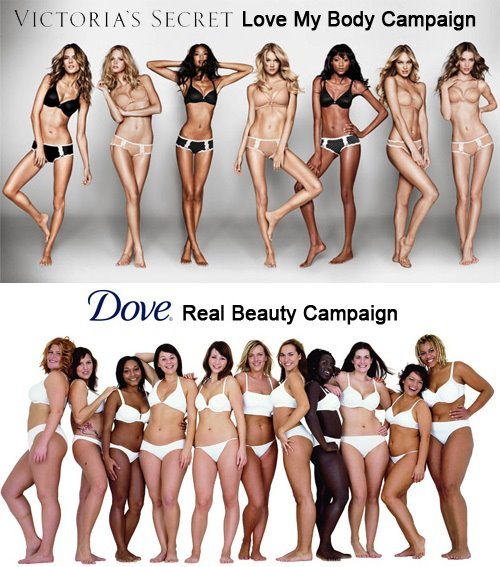 whiskeyfudge:  i just want to say  both Victoria Secret models and Dove models are incredibly BEAUTIFUL. Even though there is a big difference in their body types , what makes all of those girls gorgeous is the way how they are confident with their bodies