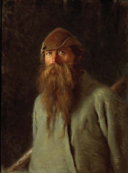 Ivan Kramskoy, Forester, 1874.Oil on canvas, 84 × 62 cm (33 × 24 in). Tretyakov Gallery, Moscow.