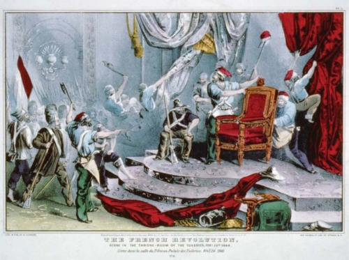 Anonymous, The French Revolution.  Scene in the Throne Room of the Tuileries Palace on 24 February 1