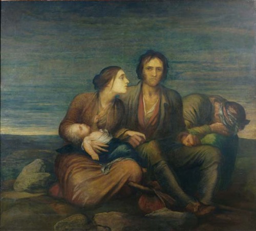 George Frederick Watts, The Irish Famine, 1850. Oil on canvas, 180 × 198 cm (5 ft 11 in × 6 ft 6 in)