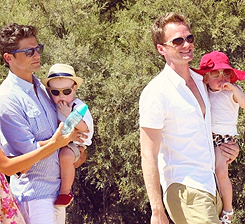 moonchild30:  Neil and David with Harper and Gideon - August 2, 2012  