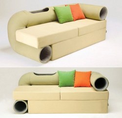 Thedailywhat:  So This Exists Of The Day: Behold The Cat Tunnel Couch From Korean