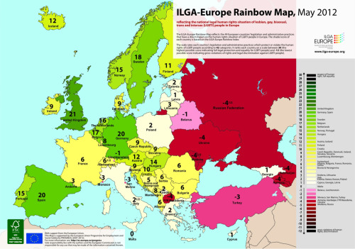 rossoh:  State of LGBT rights across Europe, May 2012, by ILGA-Europe. 