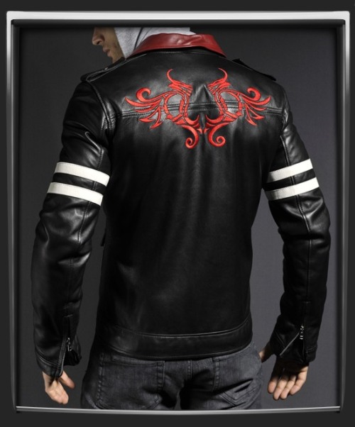 simurdiera:  openmindeo:  openmindeo: Unofficial replica leather jacket as worn by Alex Mercer in the video game Prototype. Check out the back design, we are pretty chuffed with this part. 100% Made in Italy. Black Italian nappa leather. Fitted waist