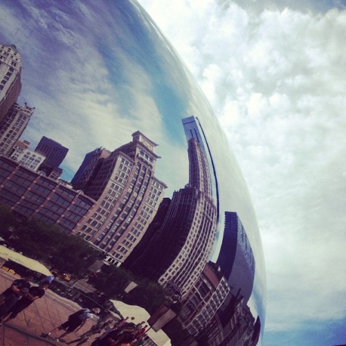 instagram:  Want to see more photos? Browse photos taken at Cloud Gate. Cloud Gate In the center of Chicago’s Millennium Park lies Cloud Gate, perhaps the most photogenic bean in the world. The reflective steel sculpture was built between 2004 and 2006