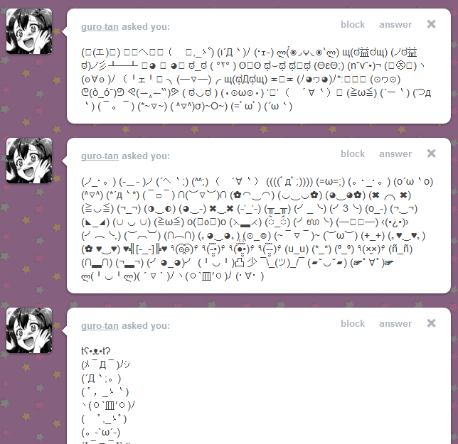 guro-tan:  protip: send yourself asks with emotes to make replying to messages cute