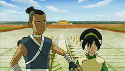 timebenderss:“what would i do without you?”“that’s why you have me.”(wherein sokka and toph save eac