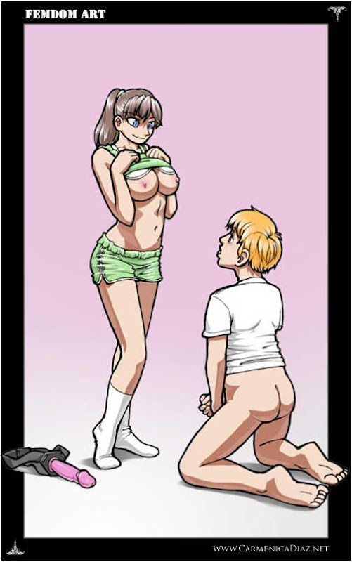 Femdom male humiliation comics