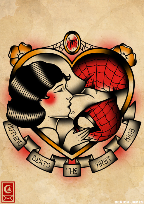 chookiemunster:  nashvillehatesyou:  herochan:  Superhero Tattoo Flashes Illustrations
