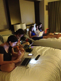 albrie:  lanceterry:  albrie:  when 6 bloggers share a hotel room…  I counted 5  who do you think took the fucking photo 