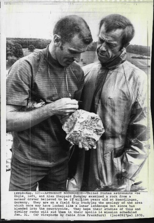 astronautfashions: lightthiscandle:  8/12/71: “Astronaut Rockhounds: United States astronauts 