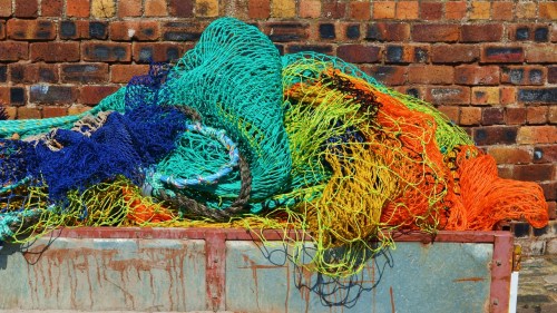 Finshing nets. Arbroath, Scotland.