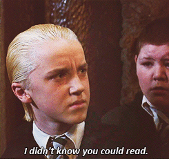 krarpet: ticktocksheep:  queersuperteens:  muffarino:  Friendly reminder that Tom Felton improvised this scene because he forgot his line.  A  acting, would cackle again.  I love how he looks genuinely impressed in the last gif.  this is my favorite scene