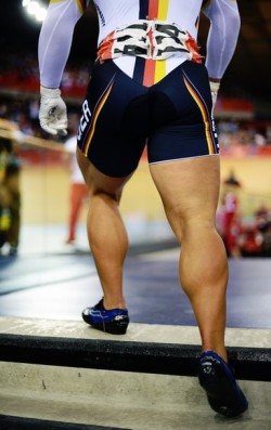 fuckyeahcycling:  Germany’s sprint cyclist Robert Forstemann is pictured prior to compete in the men’s sprint qualifying round as part of the track cycling event of the London 2012 Olympic Games at the Veldorome in the Olympic Park in East London