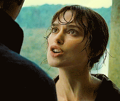 lovingprideandprejudice:The would-be lip lock after so much bickering? Knightley says the idea was h