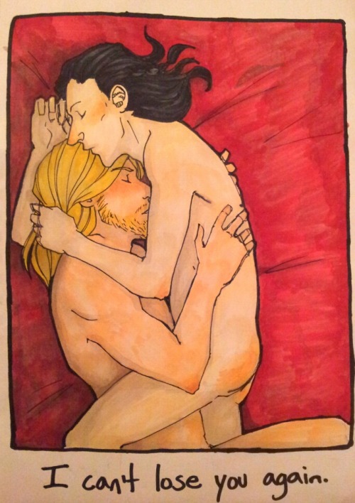 Sex Serious art for a Thorki crack fic? Sure, pictures