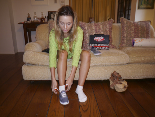 bradelterman:Dora Yoder best photo angle is when she slips on her Vans. Thank you Vans!  Photo by 