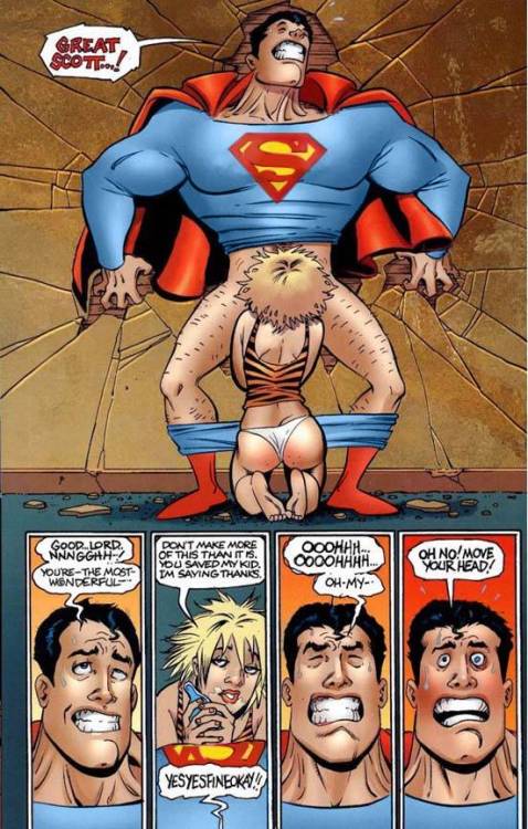 XXX comicbooksex:   Superman get’s a “Thank photo