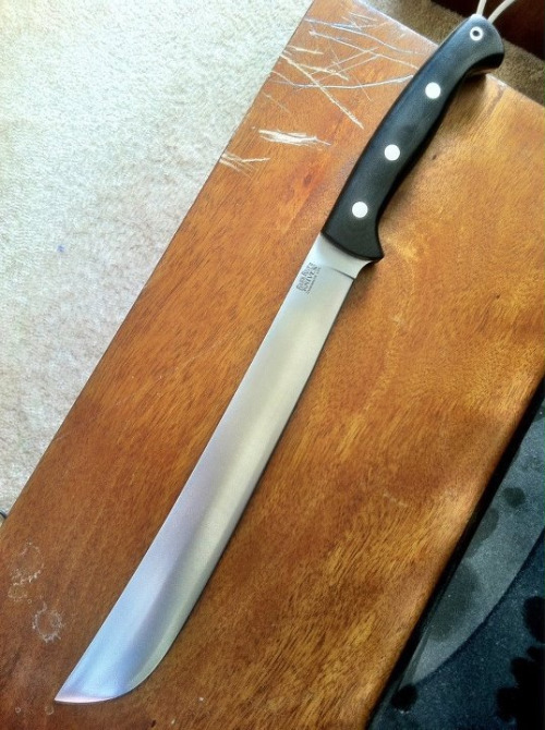 streetsamurai78:  Bark River Golok, 11” A2 tool steel blade, upswept tip.