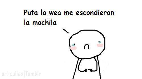 hellomynameisdemiannelies:  Ya me dieron vuelta la mochila los culiaos :c