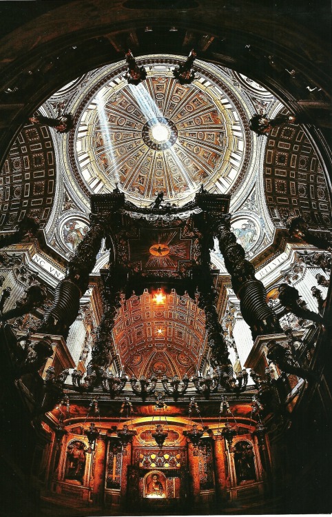 vintagenatgeographic:  Inside of the Basilica of St. Peter at Vatican City National Geographic | Dec