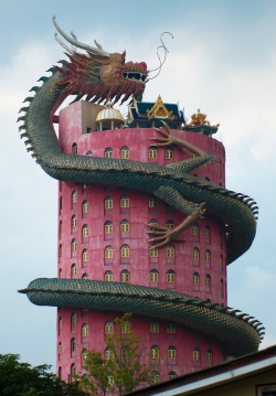   The Dragon Building in Wat Samphran, Thailand