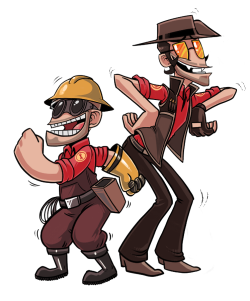 Owlymedics:  Snipes And Engie Having A Jolly Gaytime 