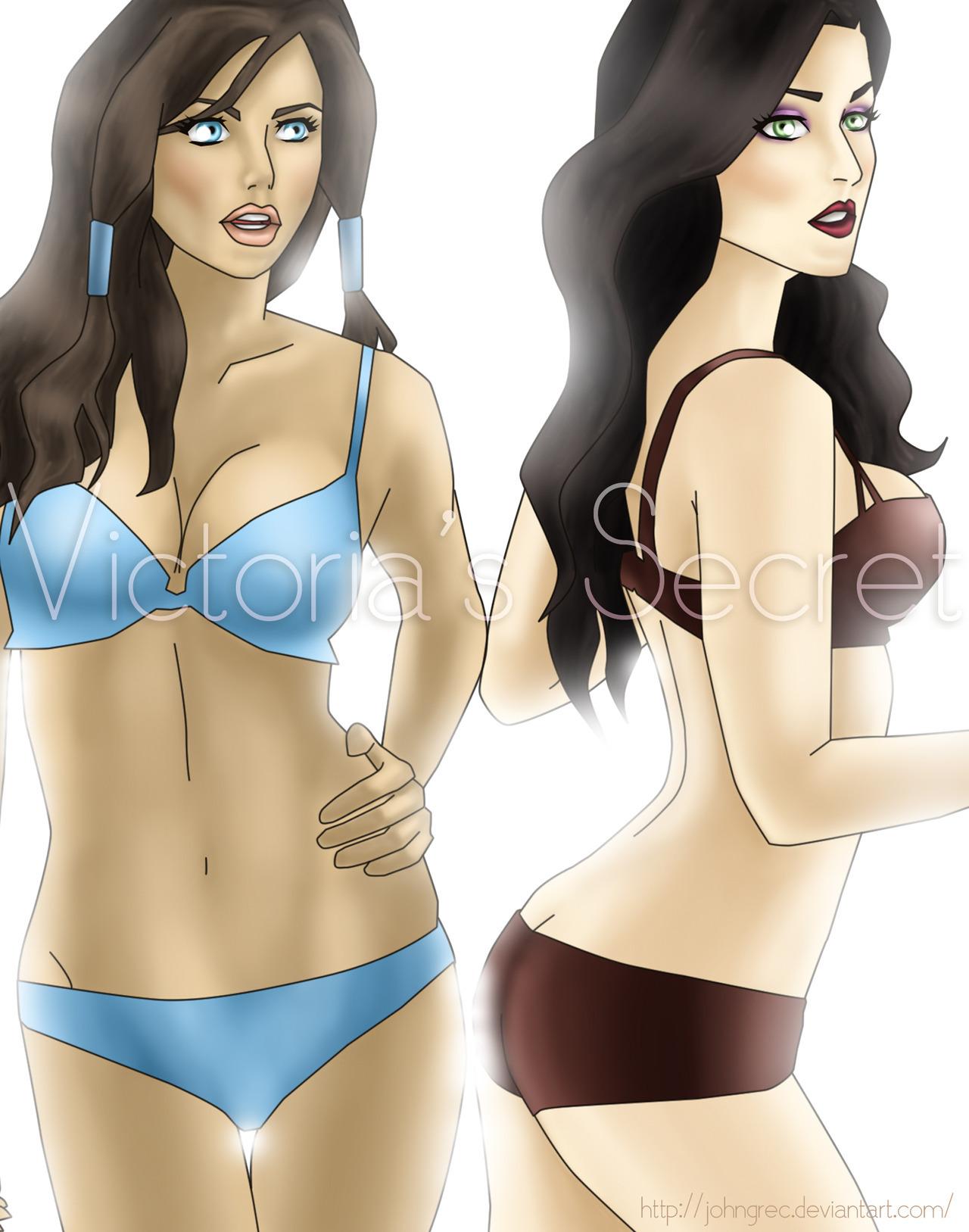 unyielding strength — thelostarchibald: Korra and Asami in VS lingerie