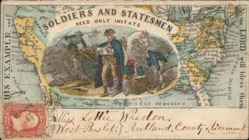 19th cent., [George Washington post card, “Soldiers and Statesmen Need Only Imitate His Exampl