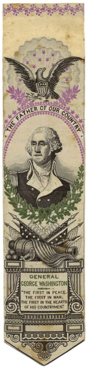 ca. 1876, [U.S. Centennial commemorative George Washington silk ribbon], Thomas Stevens Company via 