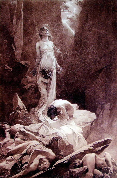 ceruleancynic: scloutier: jennathings: theartofanimation: Alfons Mucha - Le Pater (1860-1939) I don&