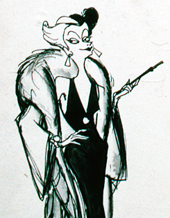 krungy:  101 Dalmatians (1961) - Early Cruella de Vil concept art © Marc Davis 