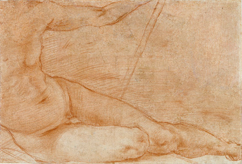 cavetocanvas:  Pontormo, Reclining Figure, 1520,  Getty Museum.     