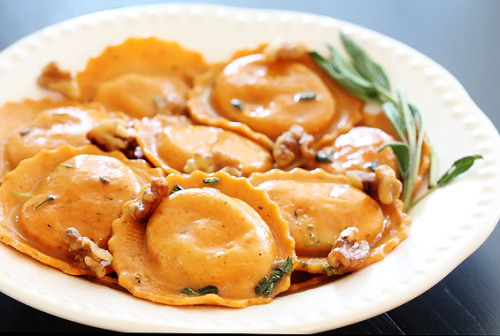 fattributes:  Butternut Squash Ravioli with Brown Sugar Walnut Sage Butter 