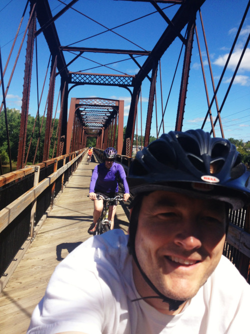 Cool train bridge that’s now a bike bridge – Eau Claire, WI (Human Tripod Shot)