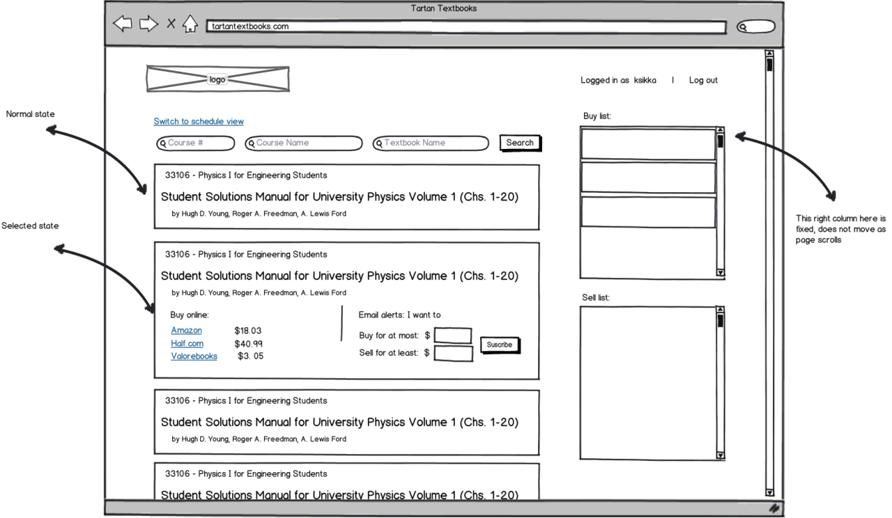 Tartan Textbook UI Mockup