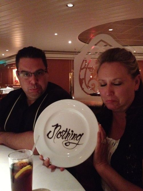 igurgyou:  my mom ordered nothing for dessert so they gave her a plate with “nothing” written in chocolate syrup on it 