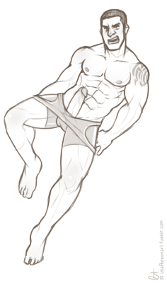 unafkennyart:  Just a random guy in a wrestling singlet. :D 