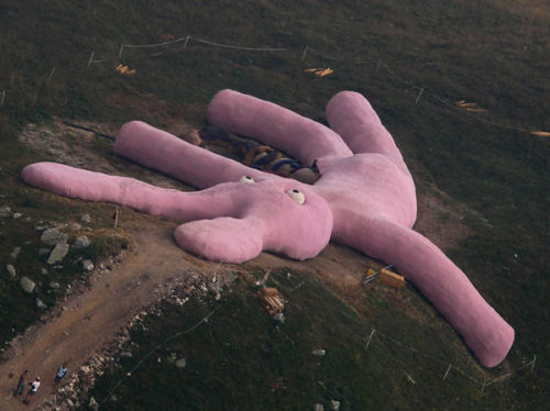 Porn photo kroli:  Giant pink bunny in Italy. Click