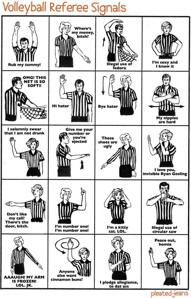 pleatedjeans:  Volleyball Referee Signals
