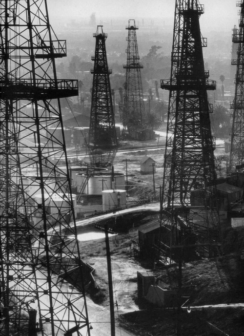 onlyoldphotography:  Andreas Feininger: Oil rigs on Signal Hill, near Long Beach. 1947 