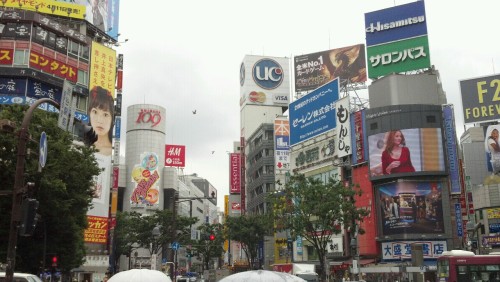 otakuhostess:View of Shibuya from the scramble.  This is how I first saw Shibuya when we got away fr