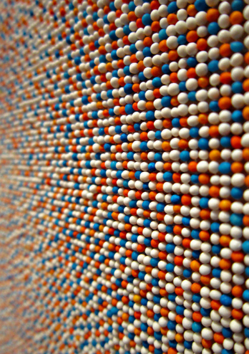 vivalacaca:  invado:  Believe it or not, but this is made completely out of round holiday sprinkles placed meticulously with tweezers.  Joel Brochu spent 8 months placing the sprinkles that are usually tossed around during holiday baking. He only used