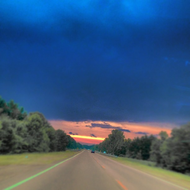 Sunset on the way home  (Taken with Instagram)