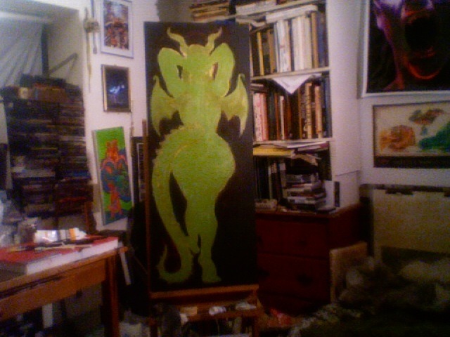  Here’s a process photo of the painting that I plan on bringing to RAW: Boston 