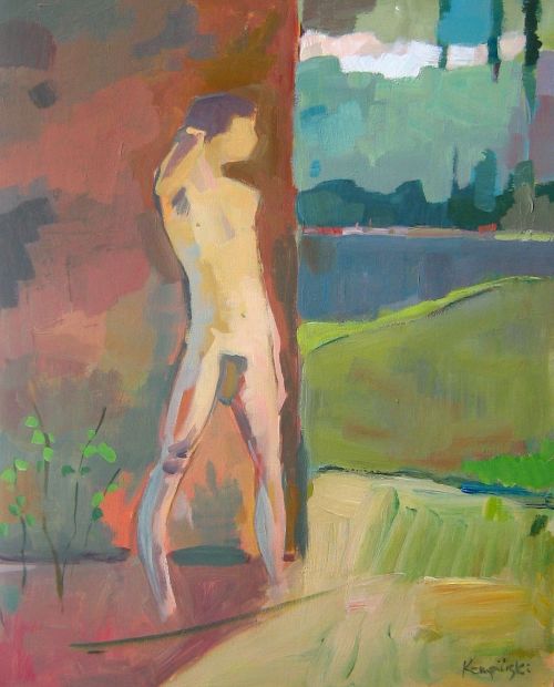 artqueer:  Maciej Kempinski: Rather late afternoon, acrylic on canvas , 50 x 40 cm 