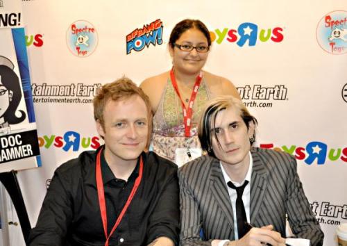 Jackson Publick, Doc Hammer, and a fan at the Entertainment Earth Signing. SDCC 2010.