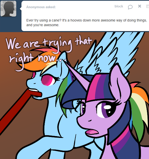 askblinddash:  Rainbow Dash: Are you sure you’re ok? Your heart is kinda going