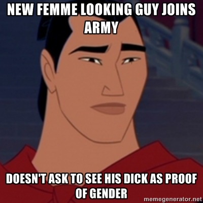 tonidorsay:  caong:  mail-man:  beautyswhereyoufindit:  laughingfish:  flighty-prick:  idk i made a really stupid thing   im screaming, this is perfect.  YES  trans positive shang new best meme on the planet  Yes good  approved 