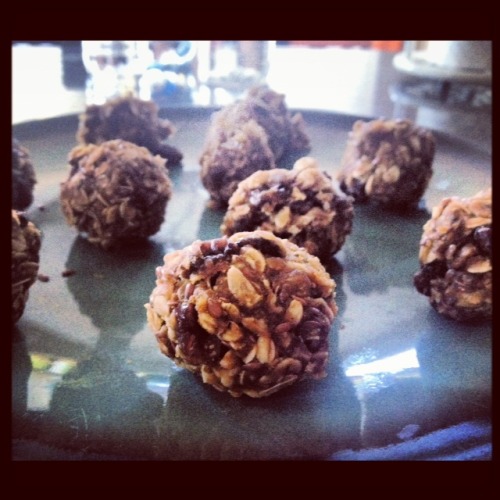 i made up these oatmeal raisin peanut butter pumpkin flax seed raw cookies yesterday.  actually